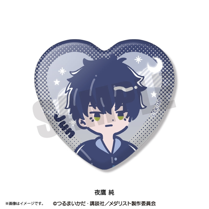 (1BOX=8)(Goods - Badge) TV Anime Medalist Retro Pop vol. 2 Heart-shaped Button Badge (8 Types Total)