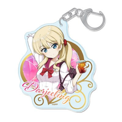 (Goods - Key Chain) Girls und Panzer das Finale feat. Exclusive Art Acrylic Key Chain (Darjeeling) Gyaru School Uniform ver.