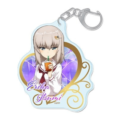 (Goods - Key Chain) Girls und Panzer das Finale feat. Exclusive Art Acrylic Key Chain (Erika Itsumi) Gyaru School Uniform ver.