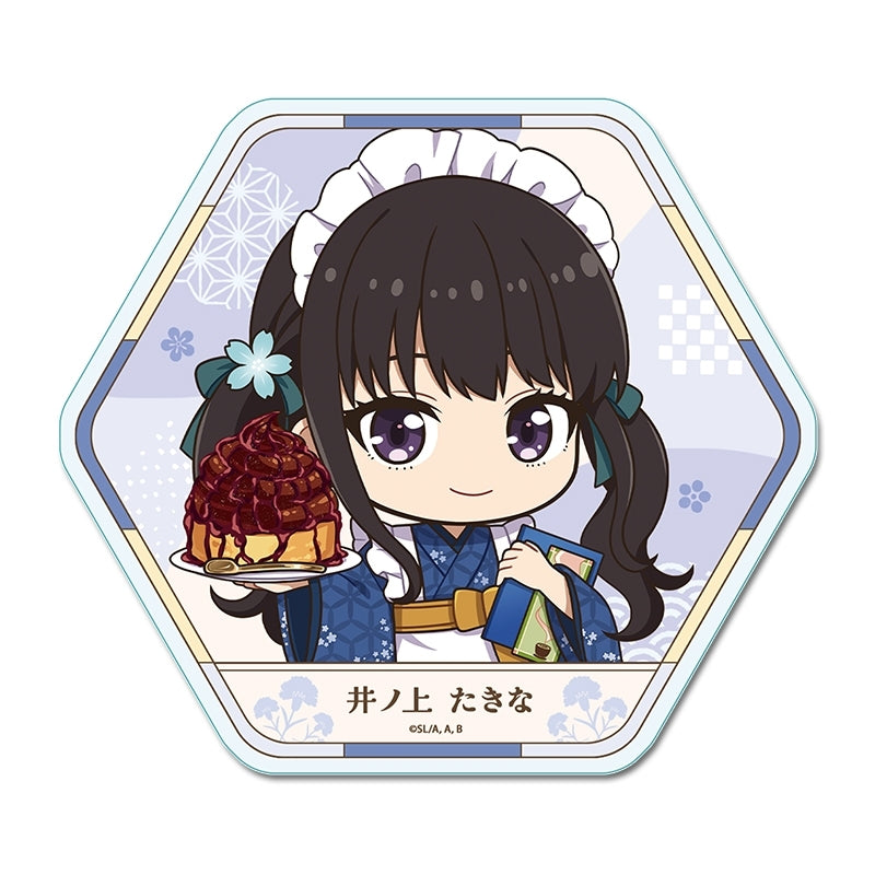(Goods - Coaster) Lycoris Recoil TV Anime Puchi Choko Acrylic Coaster (Takina Inoue) Kimono Maid ver.