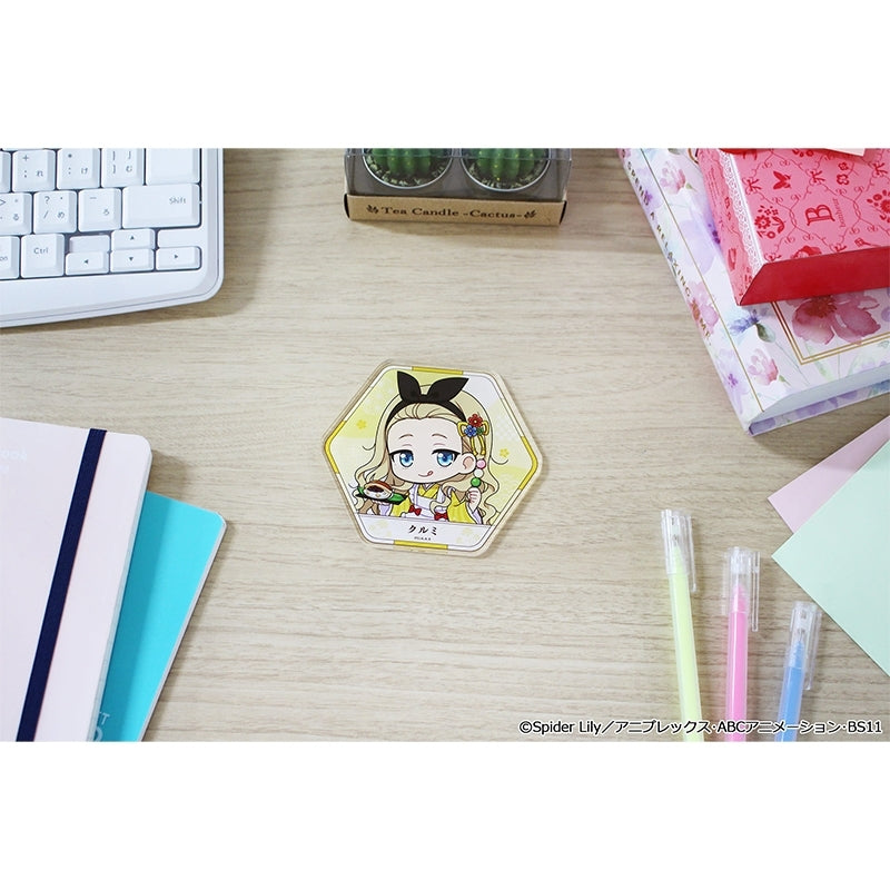 (Goods - Coaster) Lycoris Recoil TV Anime Puchi Choko Acrylic Coaster (Kurumi) Kimono Maid ver.