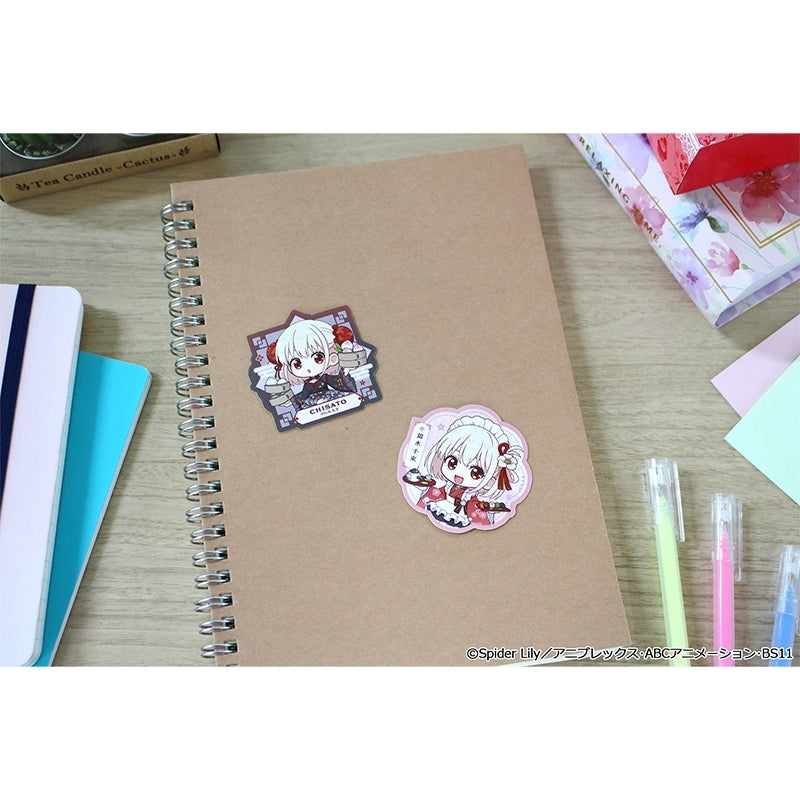 (1BOX=8)(Goods - Sticker) Lycoris Recoil TV Anime Puchi Choko Trading Sticker Kimono Maid ver. & Chinese ver.