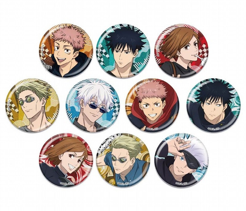 (1BOX=10)(Goods - Badge) Jujutsu Kaisen Glitter Button Badge Collection