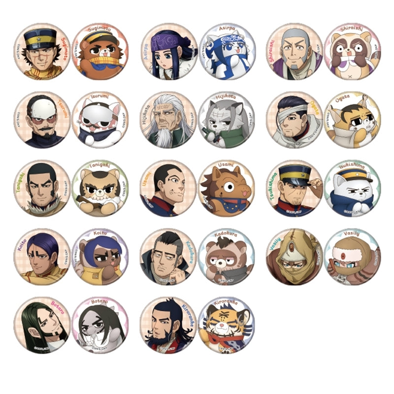 (1BOX=14)(Goods - Badge) Golden Kamuy Animal Phose Button Badge Set Collection (Re-release)