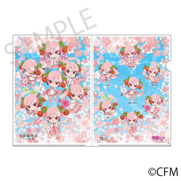 (Goods - File) Sakura Miku x Hirosaki Sakura Story Clear File Folder - Art by Machi Kiya