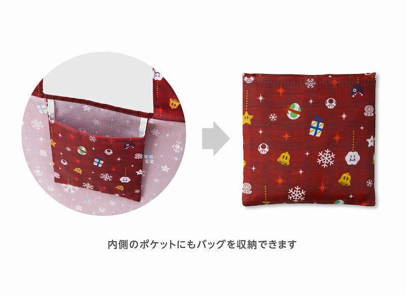 (Goods - Bag) Super Mario Gift-wrap x Eco Bag L (Snowman [Mario & Luigi])