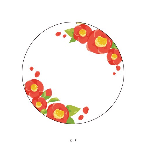 (Goods - Button Badge Cover) 65mm Badge Deco-Cover 98 - Camellia