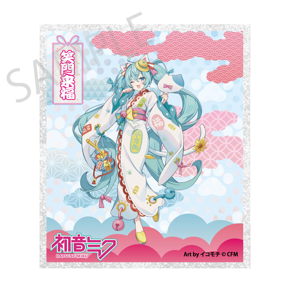 (Goods - Art Board) Hatsune Miku x Lucky Cat x Midsummer Kumagaya Acrylic Art Board Hatsune Miku White Cat Art by Icomochi