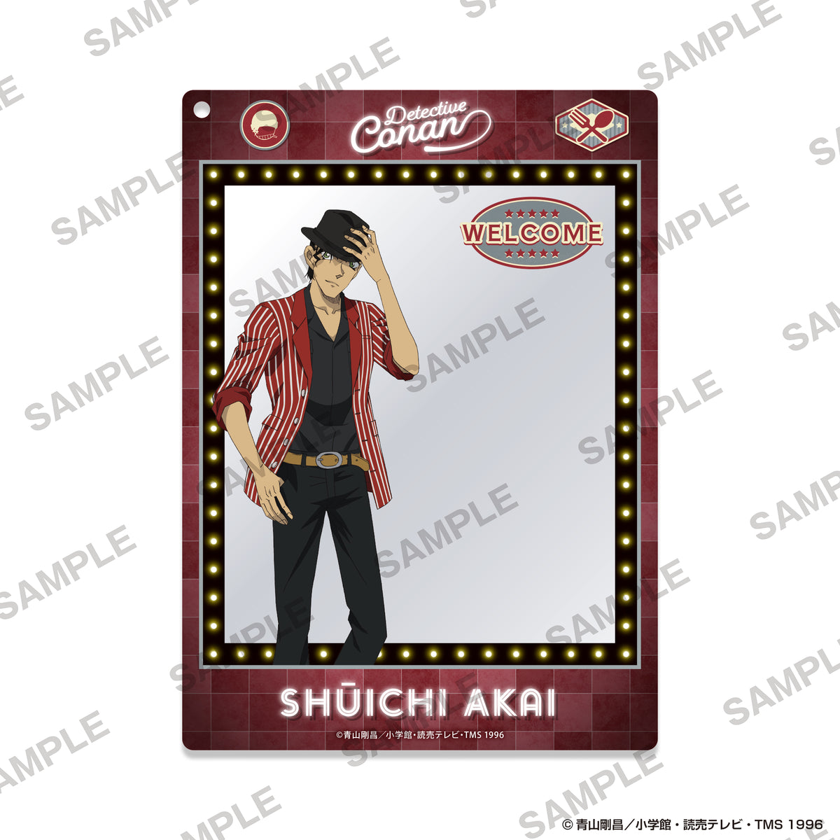 (Goods - Keychain) Detective Conan Framed Acrylic Keychain - American Oldies Ver. Shūichi Akai