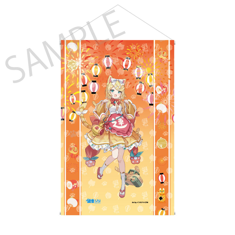 (Goods - Tapestry) Hatsune Miku x Lucky Cat x Midsummer Kumagaya Tapestry Kagamine Rin Art by Icomochi