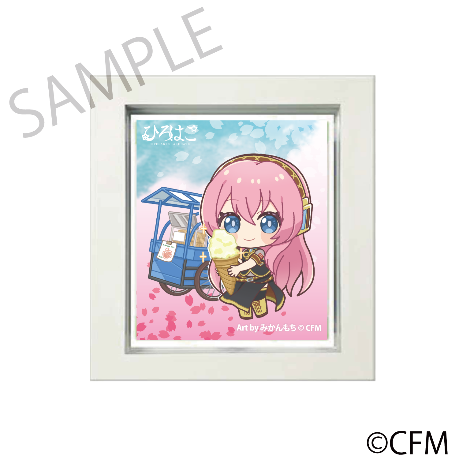 (Goods - Magnet) Sakura Miku × Hirohako Frame Magnet Hirosaki 2025 Megurine Luka - Art by Mikanmochi