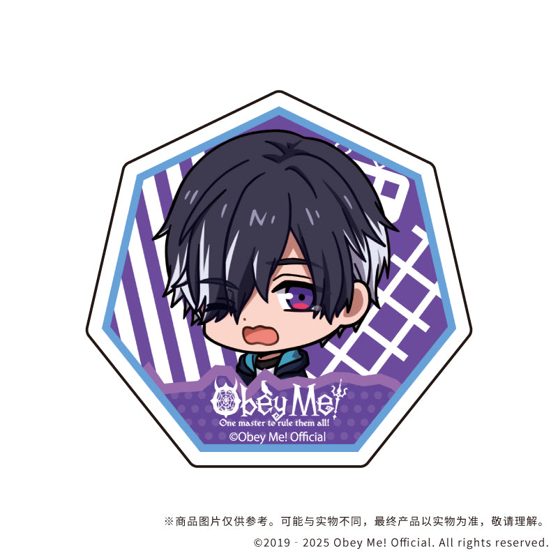 (1BOX=7)(Goods - Badge) Character Acrylic Badge Obey Me! 01 / Playing Trains ver. Complete BOX (7 Types Total)(Chibi Art)