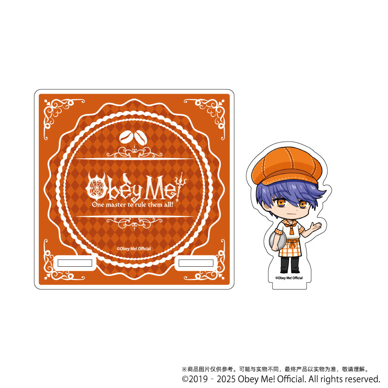 (Goods - Coaster) Acrylic Coaster Stand Obey Me! 05 / Leviathan Cafe ver. (Chibi Art)