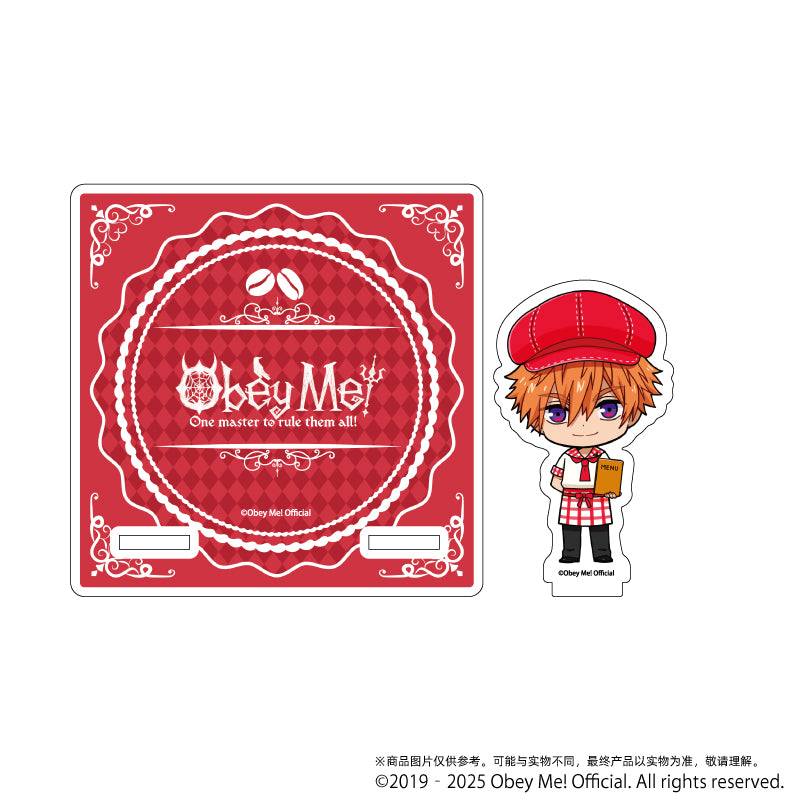 (Goods - Coaster) Acrylic Coaster Stand Obey Me! 08 / Beelzebub Cafe ver. (Chibi Art)