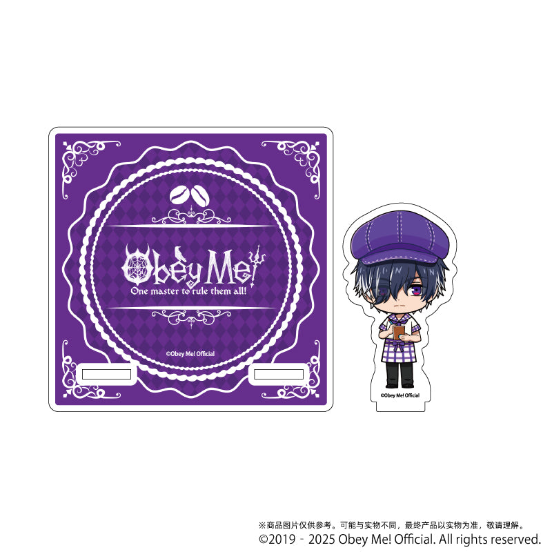 (Goods - Coaster) Acrylic Coaster Stand Obey Me! 09 / Belphegor Cafe ver. (Chibi Art)