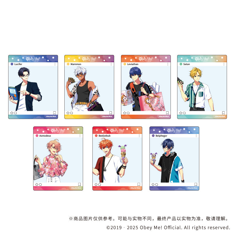 (1BOX=7)(Goods - Card) Obey Me! Acrylic Card 01 Summer Outfit ver. (feat. Exclusive Art)