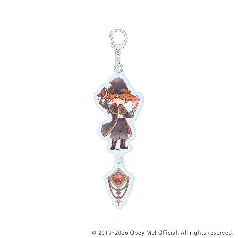 (Goods - Keychain) Obey Me! Nightbringer Connectable Acrylic Keychain 06 / Wizard Ver. Beelzebub (Retro Art)