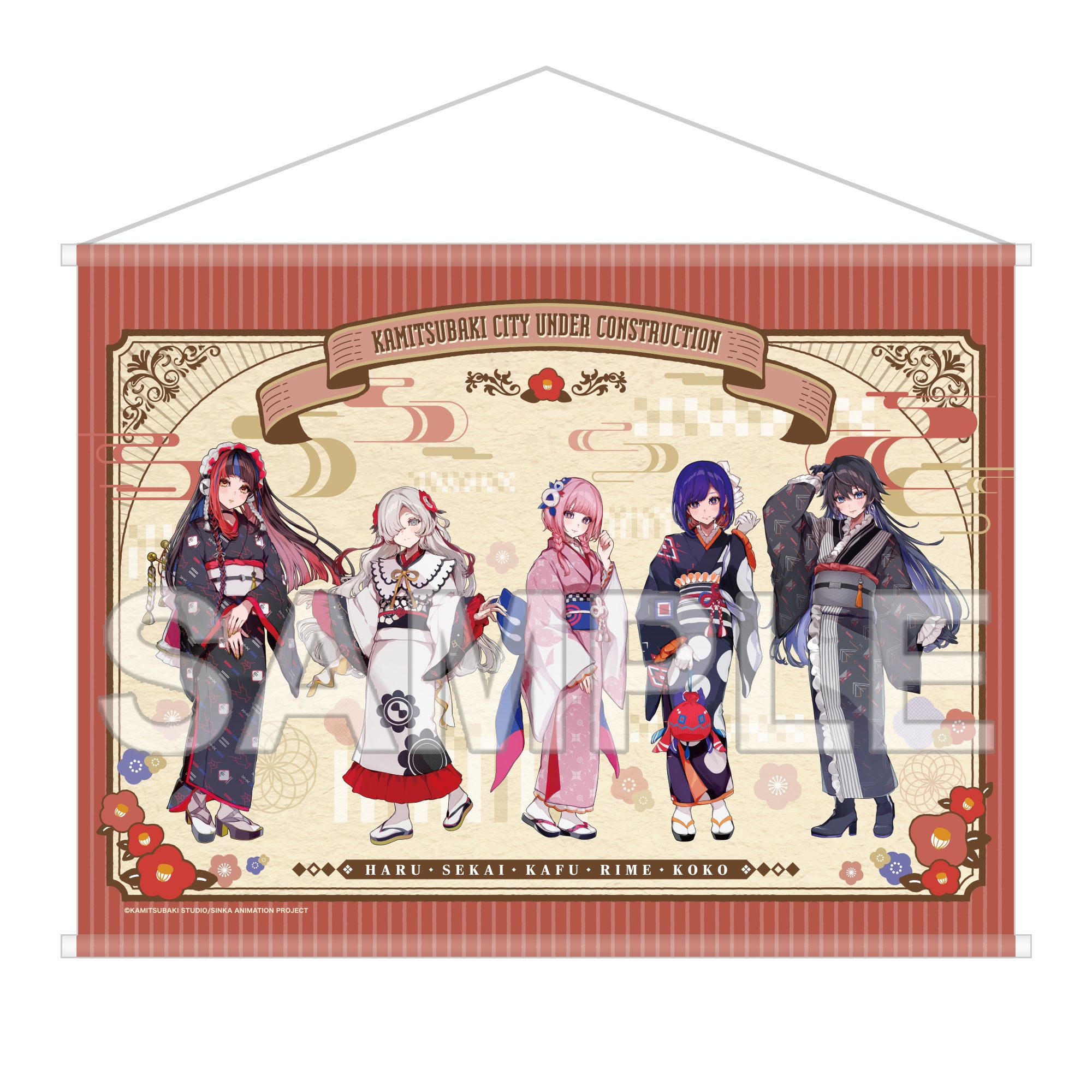 (Goods - Tapestry) KAMITSUBAKI CITY UNDER CONSTRUCTION Tapestry Kimono Ver.