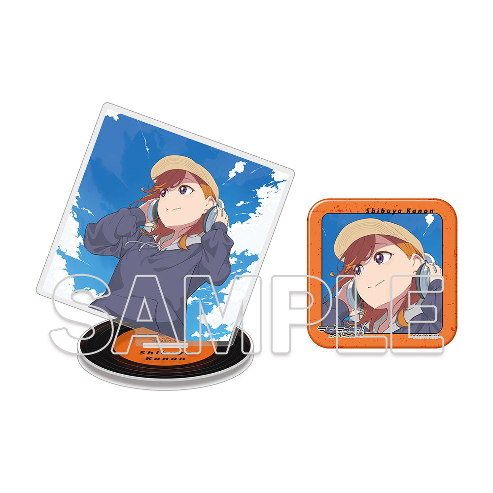 (Goods - Acrylic Stand) Love Live! Superstar!! Square Acrylic Plate & Tin Badge Set ~Behind the ”Aspire”~ - Kanon Shibuya