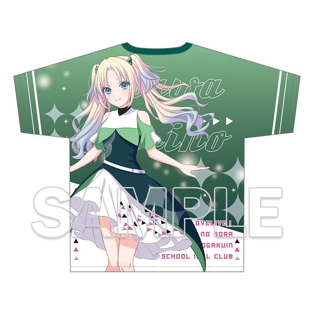 (Goods - Shirt) Love Live! Hasunosora Jogakuin School Idol Club Full Graphic T-shirt Ver. Emerald Dance - Rurino Osawa