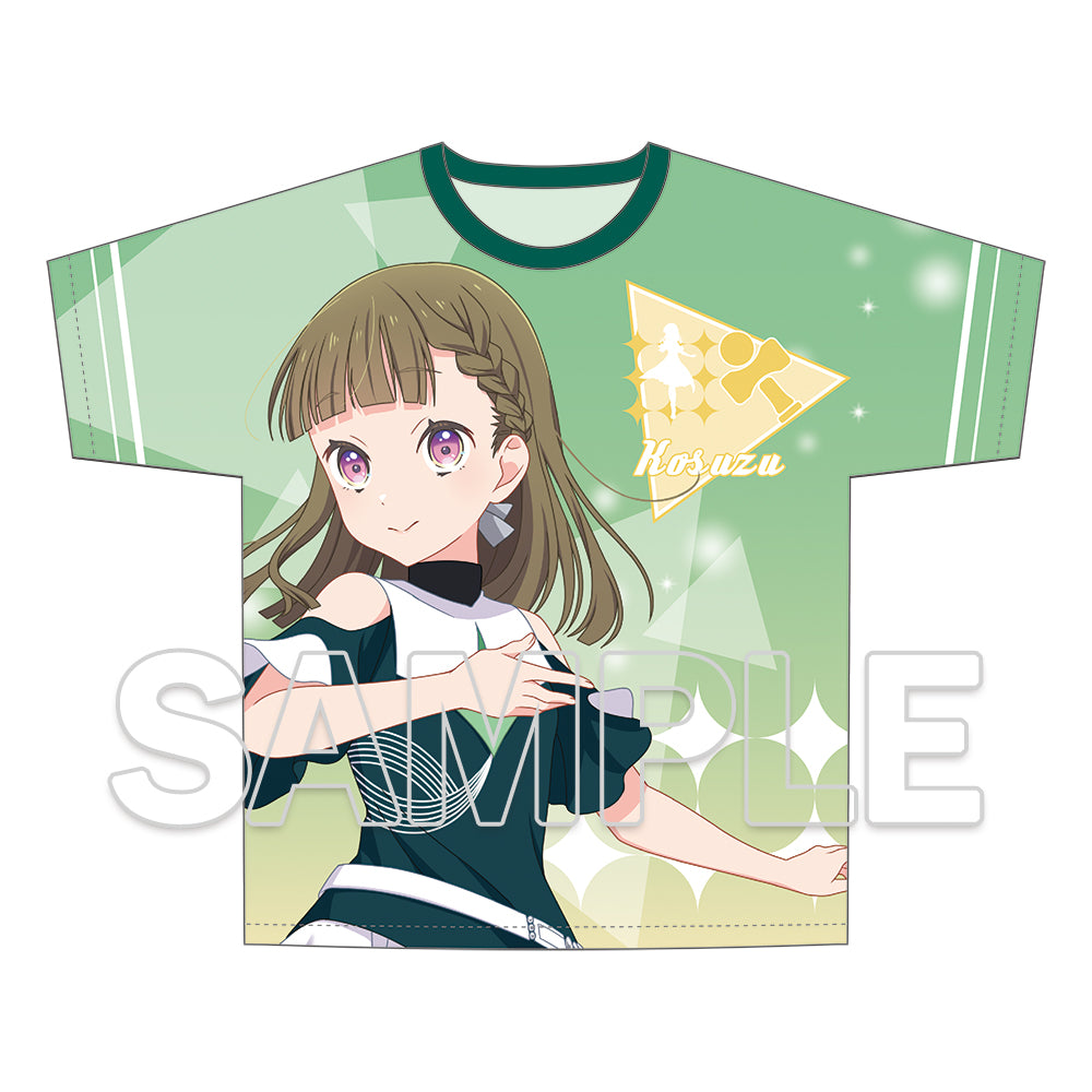 (Goods - Shirt) Love Live! Hasunosora Jogakuin School Idol Club Full Graphic T-shirt Ver. Emerald Dance - Kosuzu Kachimachi