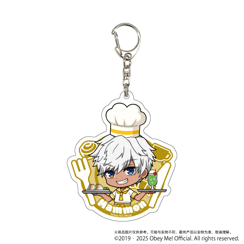 (1BOX=7)(Goods - Key Chain) Acrylic Key Chain Obey Me! 10 / Cafe ver. Complete BOX (7 Types Total)(Chibi Art)
