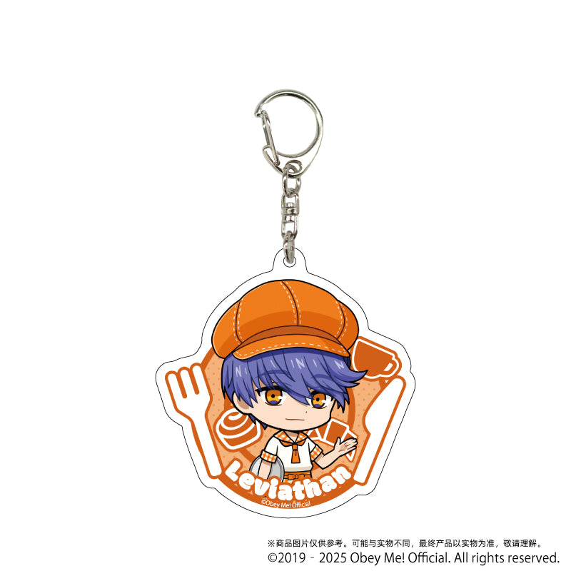 (1BOX=7)(Goods - Key Chain) Acrylic Key Chain Obey Me! 10 / Cafe ver. Complete BOX (7 Types Total)(Chibi Art)