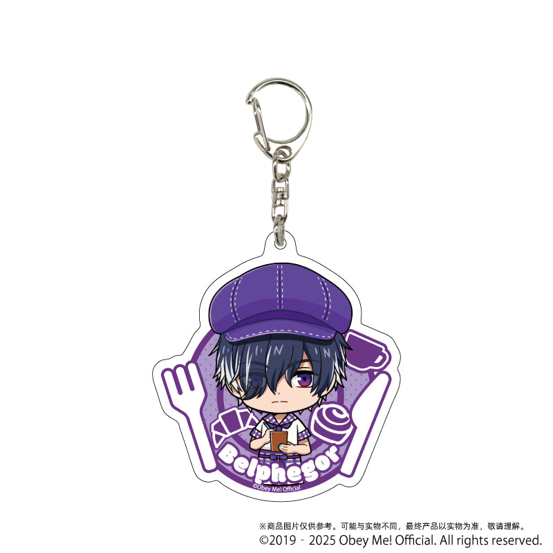 (1BOX=7)(Goods - Key Chain) Acrylic Key Chain Obey Me! 10 / Cafe ver. Complete BOX (7 Types Total)(Chibi Art)