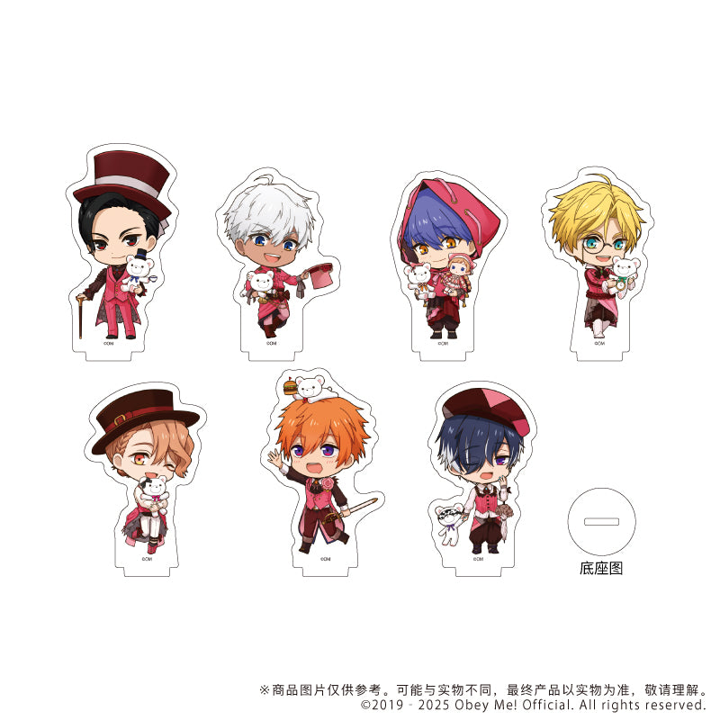 (1BOX=7)(Goods - Stand Pop) Obey Me! Acrylic Acrylic Petit Stand 08 - Valentine Ver. (Chibi Art)