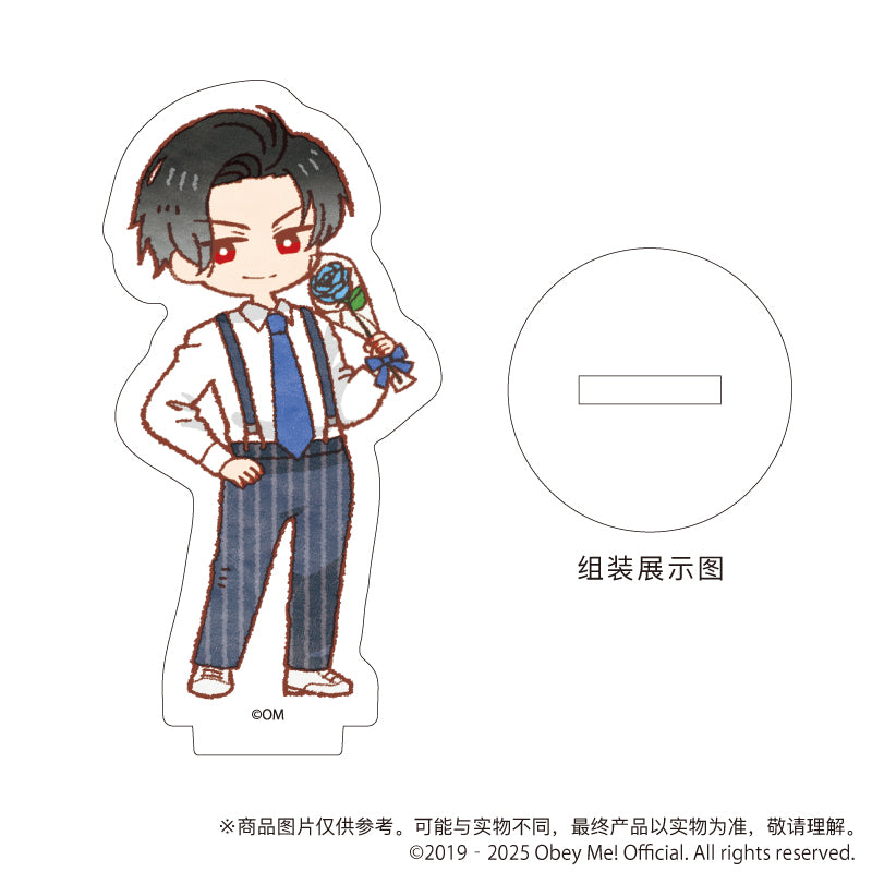 (1BOX=7)(Goods - Stand Pop) Obey Me! Nightbringer Acrylic Petit Stand 10 White Day ver. (Retro Art)