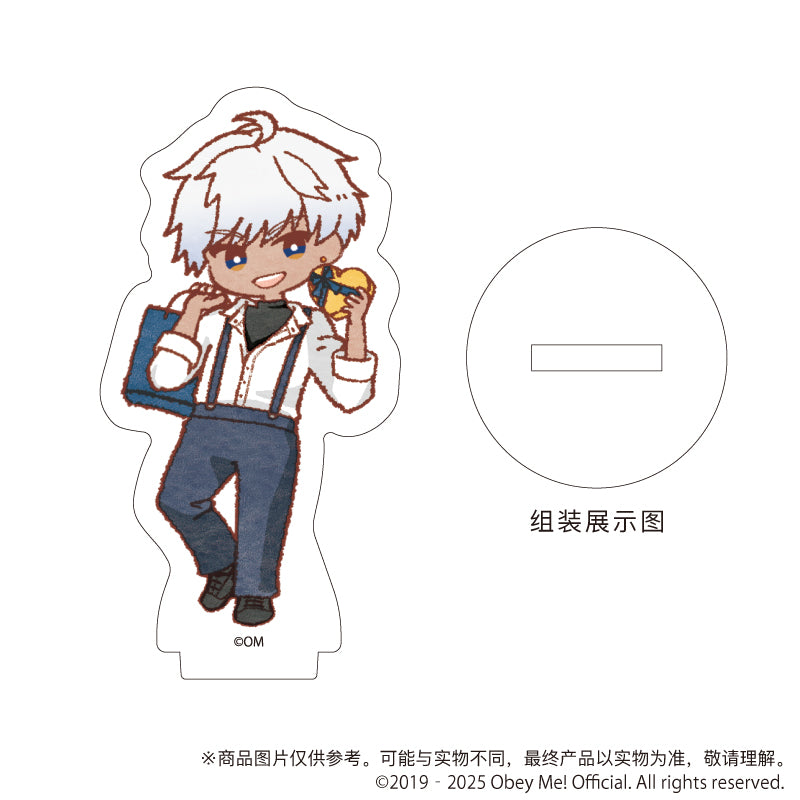 (1BOX=7)(Goods - Stand Pop) Obey Me! Nightbringer Acrylic Petit Stand 10 White Day ver. (Retro Art)
