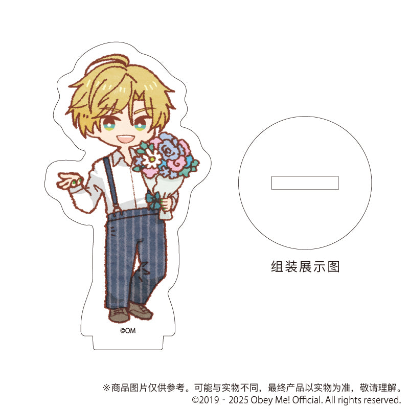 (1BOX=7)(Goods - Stand Pop) Obey Me! Nightbringer Acrylic Petit Stand 10 White Day ver. (Retro Art)