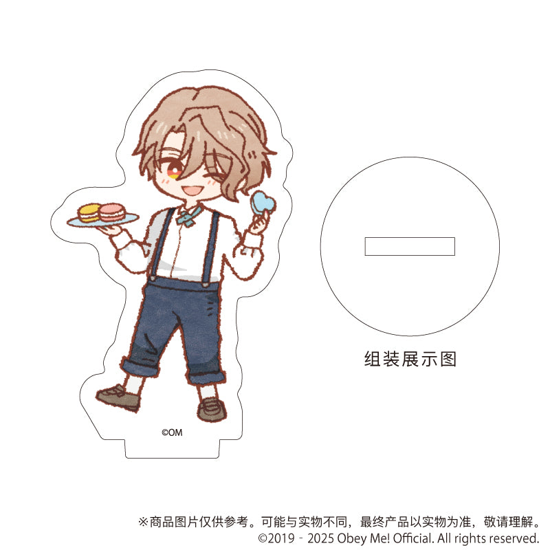 (1BOX=7)(Goods - Stand Pop) Obey Me! Nightbringer Acrylic Petit Stand 10 White Day ver. (Retro Art)