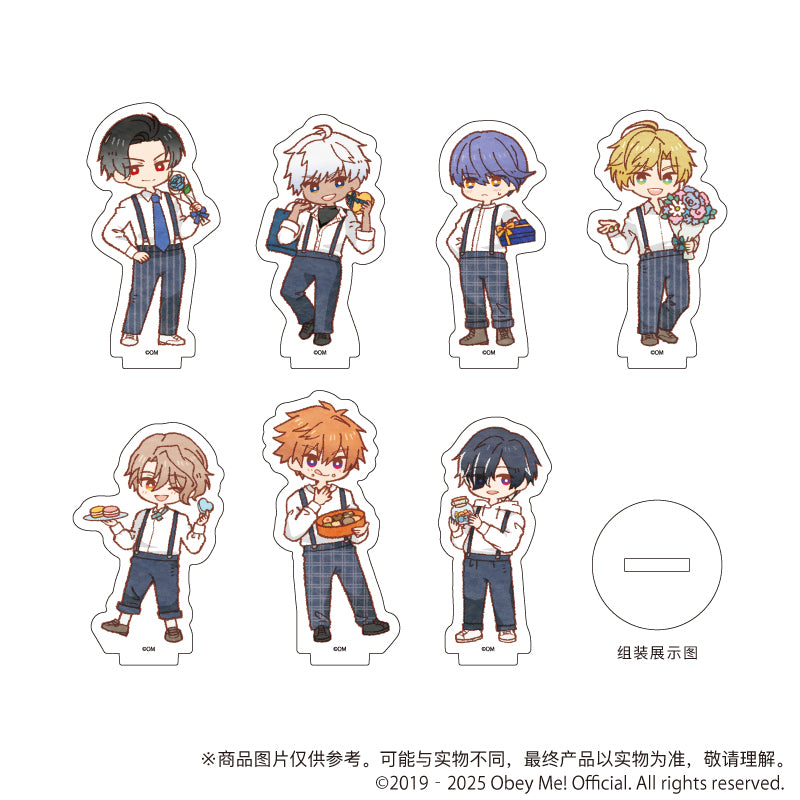 (1BOX=7)(Goods - Stand Pop) Obey Me! Nightbringer Acrylic Petit Stand 10 White Day ver. (Retro Art)