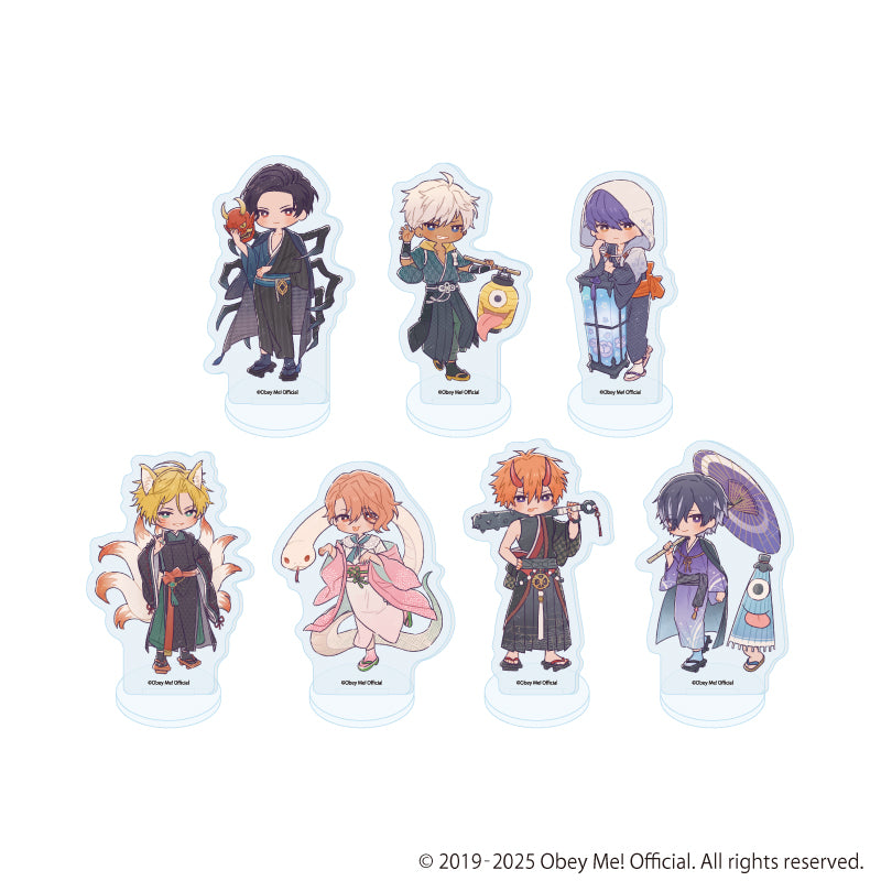 (1BOX=7)(Goods - Acrylic Stand) Obey Me! Nightbringer Acrylic Petit Stand 19 Hyakki Yagyo ver. (Retro Art)