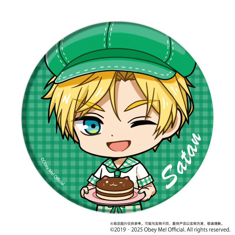 (1BOX=7)(Goods - Badge) Button Badge Obey Me! 08 / Cafe ver. Complete BOX (7 Types Total)(Chibi Art)