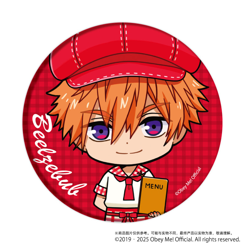 (1BOX=7)(Goods - Badge) Button Badge Obey Me! 08 / Cafe ver. Complete BOX (7 Types Total)(Chibi Art)