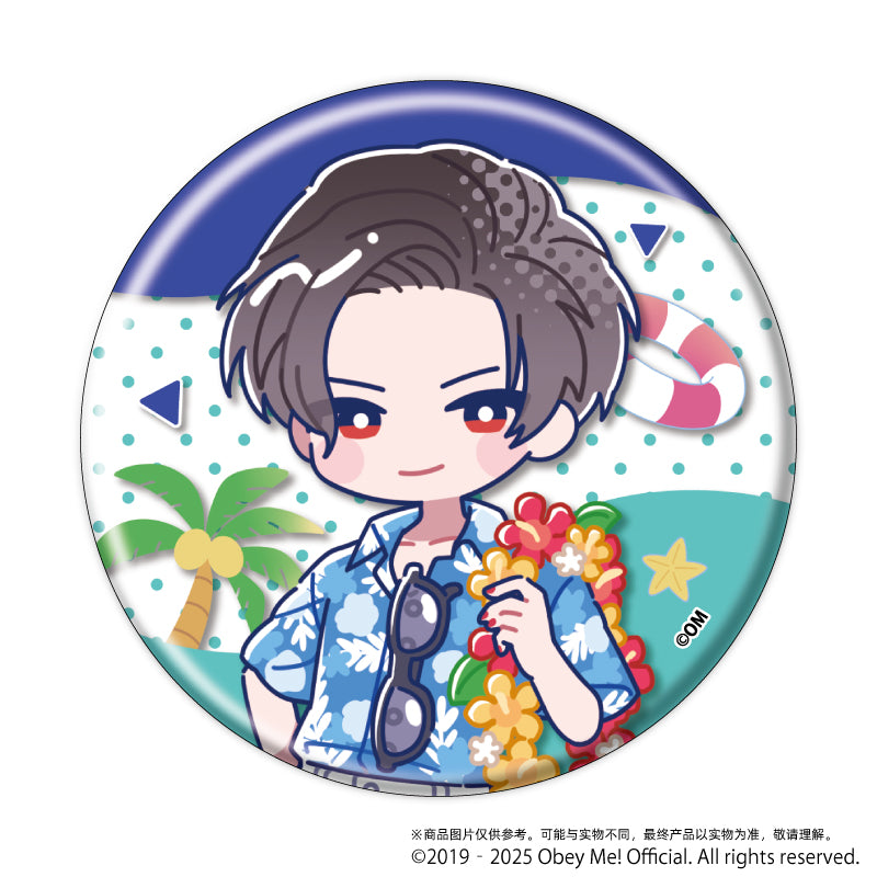 (1BOX=7)(Goods - Badge) Obey Me! Nightbringer Button Badge 15 - Aloha Ver. (Candy Art)