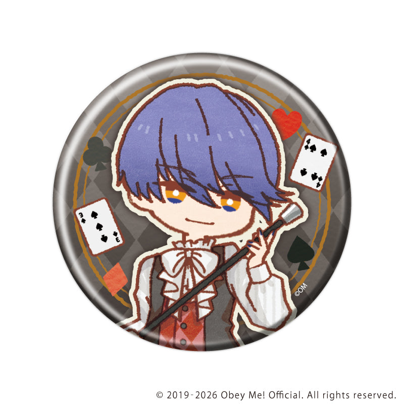 (1BOX=7)(Goods - Badge) Obey Me! Nightbringer Button Badge 49 Playing Cards Ver. (Retro Art)