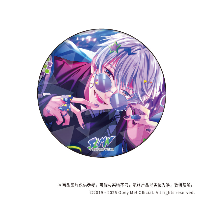 (1BOX=5)(Goods - Badge) Holographic Button Badge (65mm) Obey Me! 06 (Official Art)