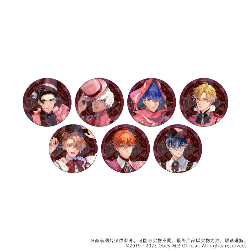 (1BOX=7)(Goods - Badge) Obey Me! Holographic Button Badge (65mm) 11 - Valentine Ver. (feat. Exclusive Art)