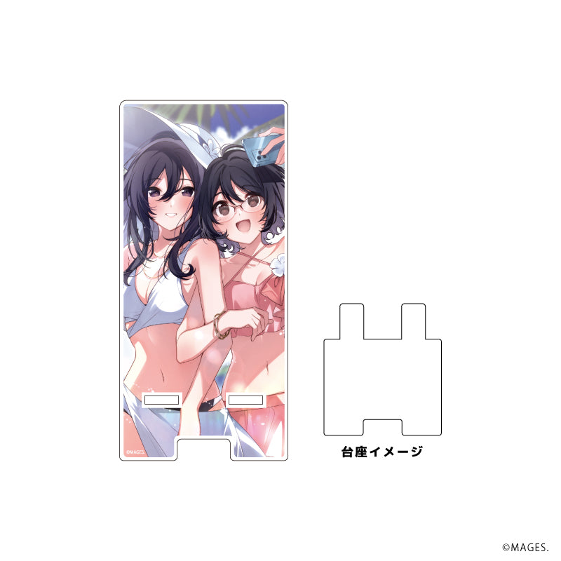 (Goods - Stand Pop) Smartphone Character Stand Memories Off Series 02 - Chihaya Houjou & Hinata Ise (Exclusive Art )