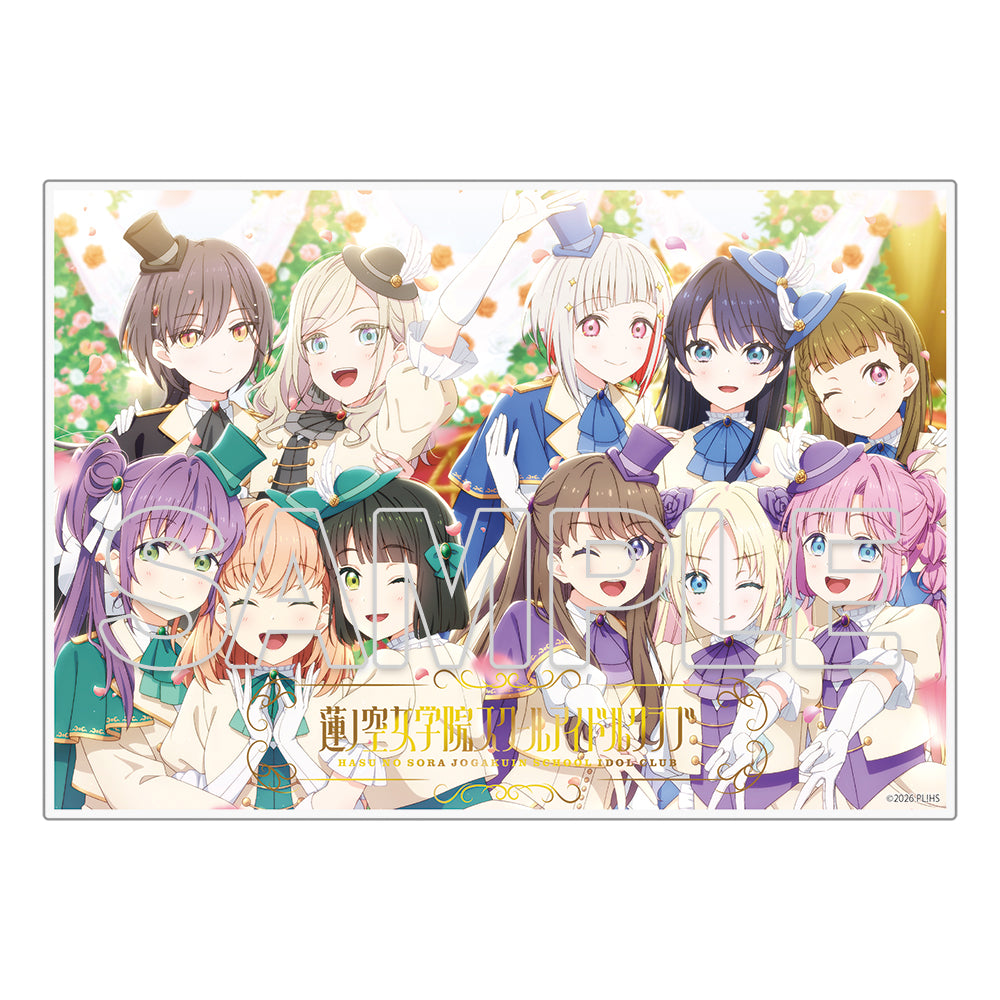 (Goods - Ornament) Love Live! Hasunosora Jogakuin School Idol Club Foil-stamped Acrylic Plate Ver. Bloom Garden Party
