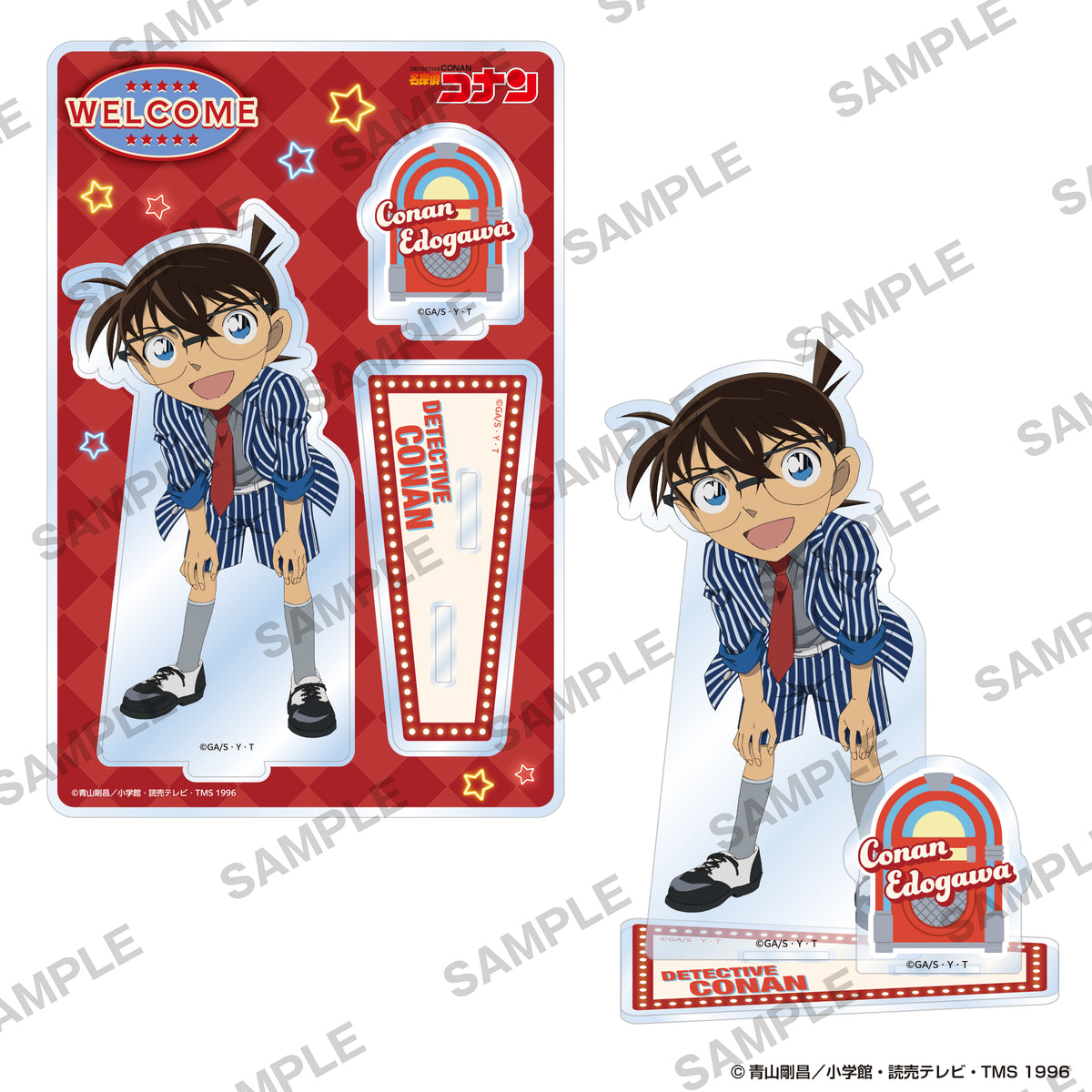 (Goods - Acrylic Stand) Detective Conan Diorama Acrylic Stand - American Oldies Ver. Conan Edogawa