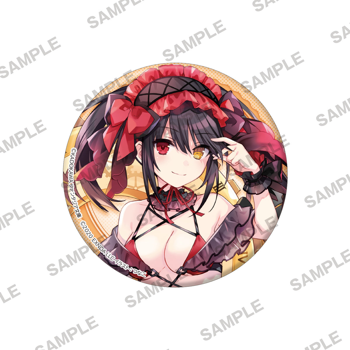 (Goods - Badge) Date A Live Big Holographic Tin Badge - Kurumi Tokisaki Swimsuit Ver. B