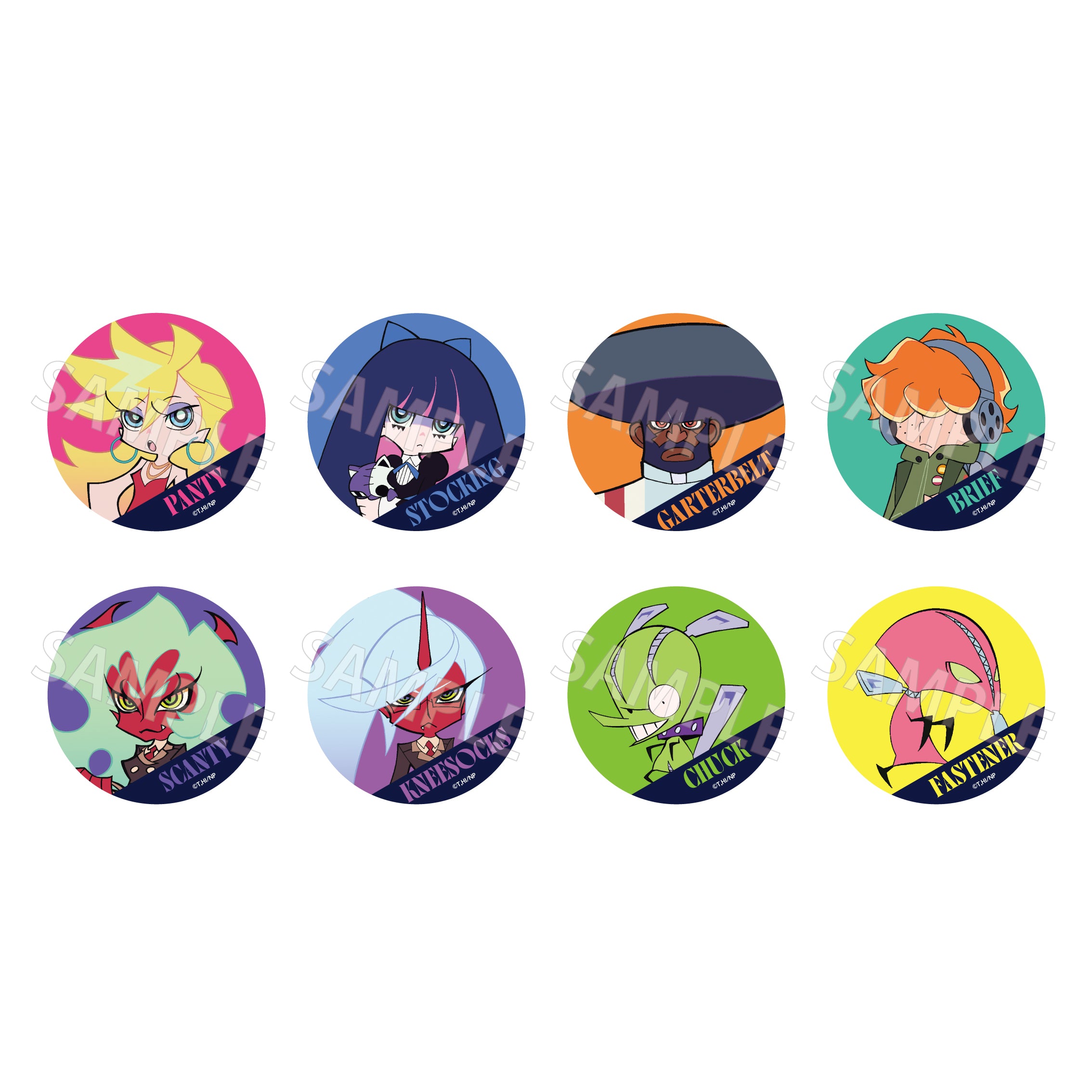 (1BOX=8)(Goods - Badge) New PANTY & STOCKING with GARTERBELT Tradable Tin Badge PACK