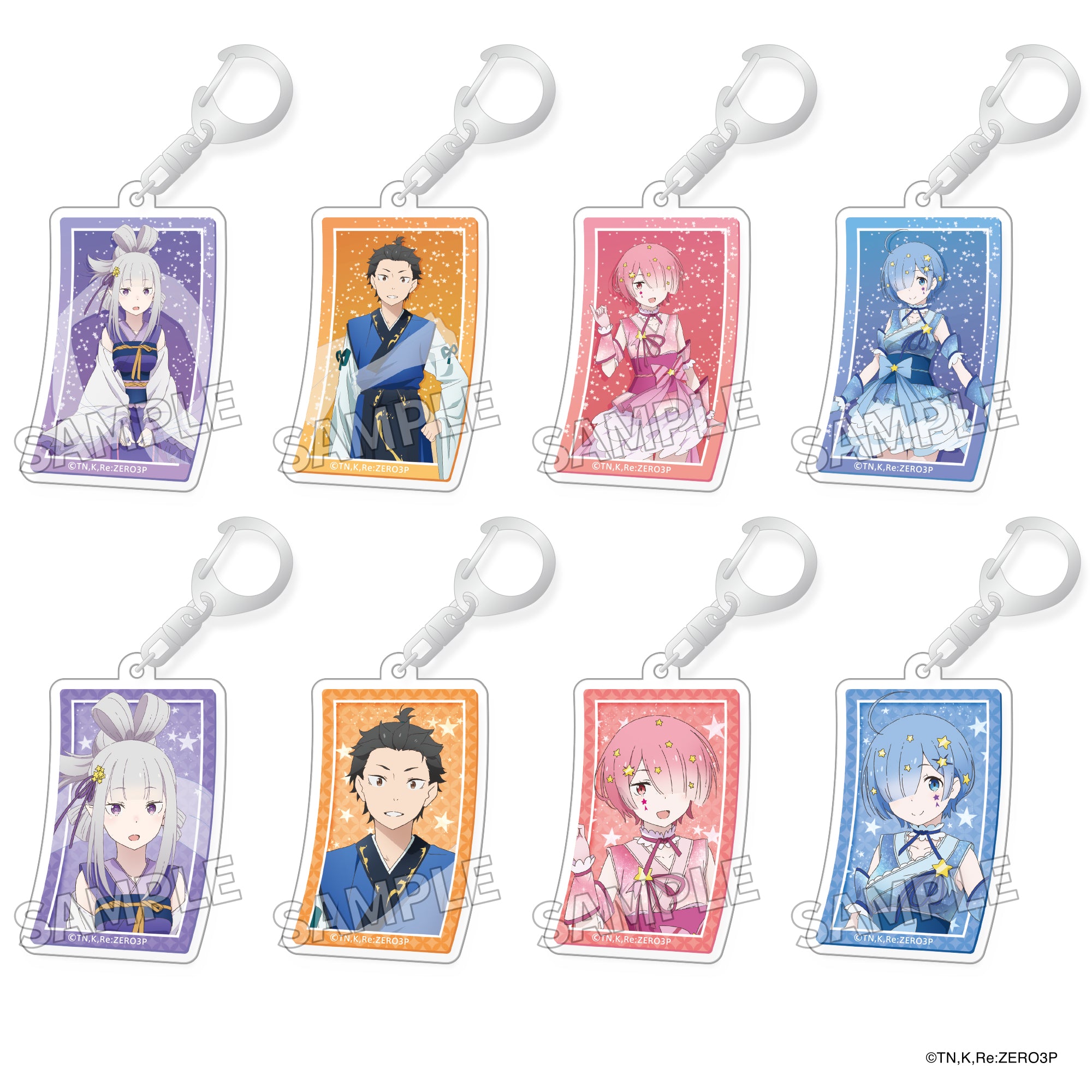 (1BOX=8)(Goods - Keychain) Re:ZERO - Starting Life in Another World" Tradable Acrylic Keychain Tanabata Ver. PACK