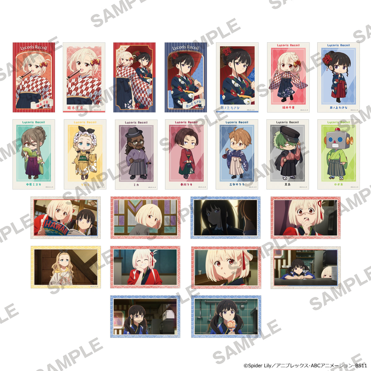 (1BOX=12)(Goods - Bromide) Lycoris Recoil TV Anime Series Mini Photo-style Illustrations Collection Japanese-Modern Style Ver. Pack