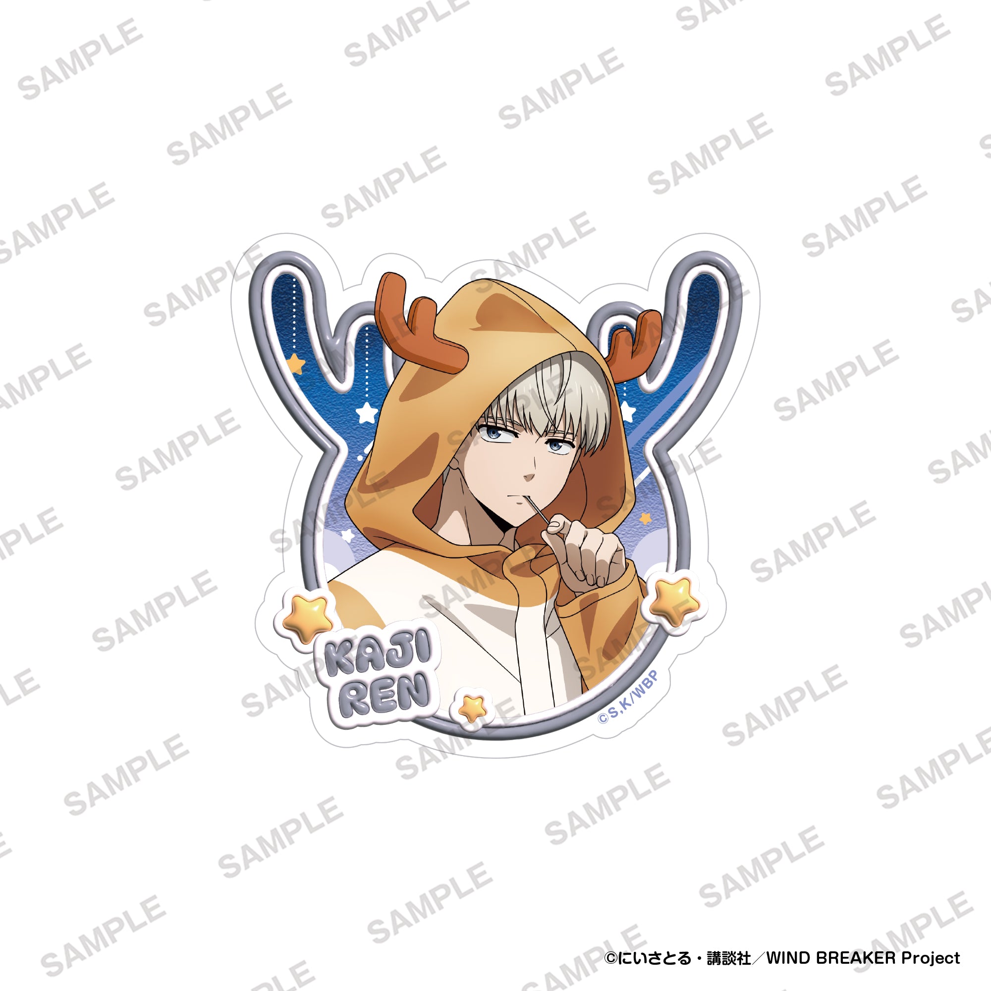 (Goods - Sticker) WIND BREAKER Die-Cut Sticker Pajama Party ver. - Ren Kaji