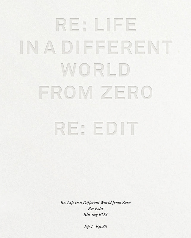 (Blu-ray) Re:Zero - Starting Life in Another World TV Series Re-Cut Edition Blu-ray BOX Animate International